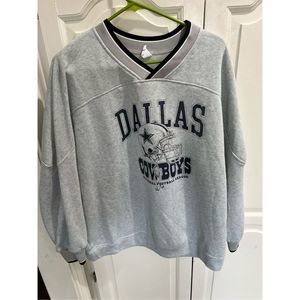 Chicyea NFL Dallas Cowboys Mens Pullover Gray Fleece Sweatshirt Sz Large